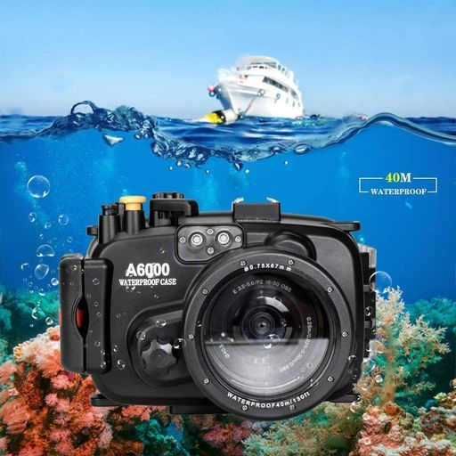 SEA FROGS 130フィート/40M 水中カメラハウジング 防水ケース SONY A6000用 16~50MMレンズ対応 (ハウジング + レッドフィルター)