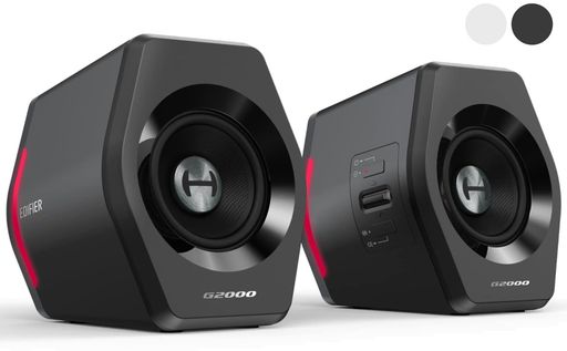 EDIFIER 【エディファイア】 32W G2000 RGB 2.0CH PC ゲーミングスピーカー 小型 音質高 | PS5 PRO/PS5/PS4/SWITCH 2/SWITCH等ゲーム機対応 | アンプ内蔵 アクティブ先端デザインスピーカー |