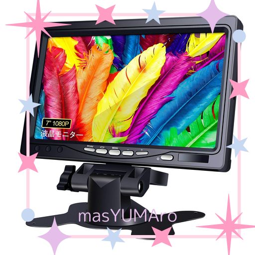 小型モニター 7インチ [178°全視野] 1080P IPS ミニ HDMI 液晶小型ディスプレイ(1024×600) HD内蔵スピーカー付き HDMI VGA AVポート 防犯カメラ用モニター DSLR/PC/DVD RASPBERRY PI