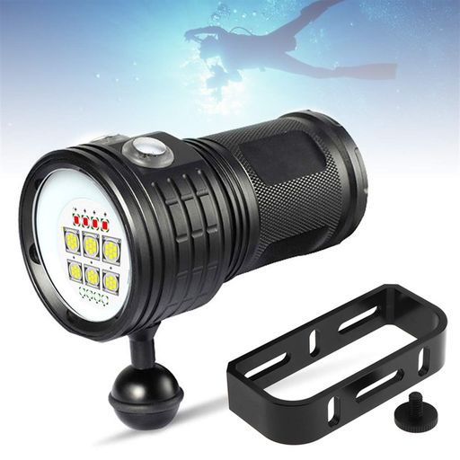 SECURITYING ダイビングライト 赤 青 白ライト 8000LM IPX-8防水 水中80M 120度広いビーム スキューバーダイビングライト 水中写真動画懐中電灯 ダイビング 夜釣り キャンプ ダイバーライト(電池…