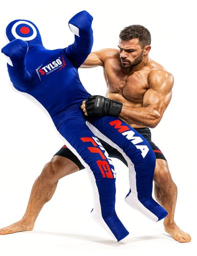 STYLSO レスリング ダミー グラップリング ダミー-BJJ ダミー MMA 柔道 空手 格闘 トレーニング 柔術 ダミー 充填なし 投げ パンチング 練習 柔術 ダミー-座る-ブルー