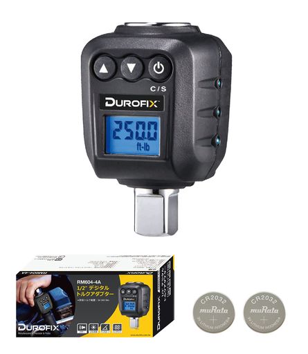 DUROFIX 1/2” 高精度デジタルトルクアダプター アングル機能付き トルク範囲34-340NM ISO6789校正証明書、日本語取扱説明書付属 RM604-4A