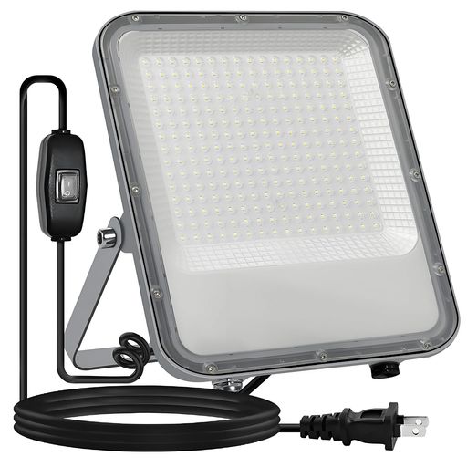 MAGOKORO LED投光器 屋外 作業灯 200W 2000W相当 極薄型 高輝度 26000LM 昼光色 IP66防水 180°広角 3Mスイッチ付電源コード付 看板灯 ワークライト 工事用ライト LEDライト 灯光器 作業灯 外灯 集魚灯