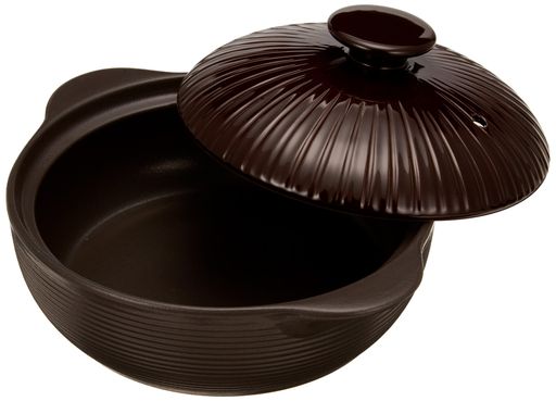 TAMAKI 土鍋 サーマテック 1-2人用 チョコレート 直径24.4×奥行20.2×高さ11.5CM IH・直火・電子レンジ・オーブン対応 THM20-610