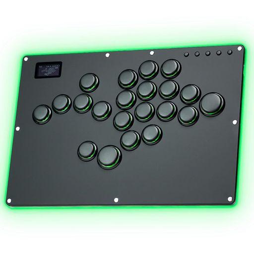 GUILEKEYS レバーレス アケコン GK-21【2025改良型×コスパ】レバーレスコントローラー 21ボタン RGBライト ボタンリム搭載 格ゲー向け PS4/PS3/PC/ANDROID/STEAM/SWITCH対応 遅延なし 静音 持ち運び便利