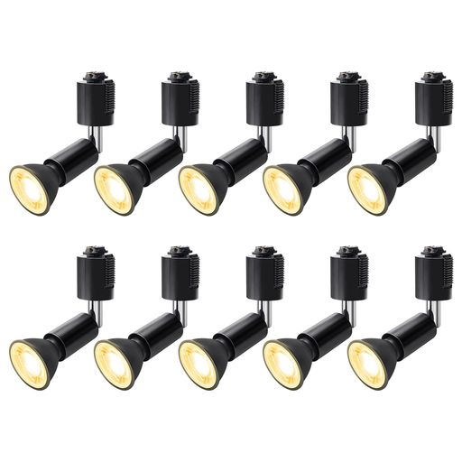 DICUNO ダクトレール用スポットライト E11口金 LED電球付き 60W形相当 電球色 LEDスポットライト 6W ライティングバー用スポットライト ダクトレール用器具 高輝度 2700K 広角 非調光 ブラック 10…