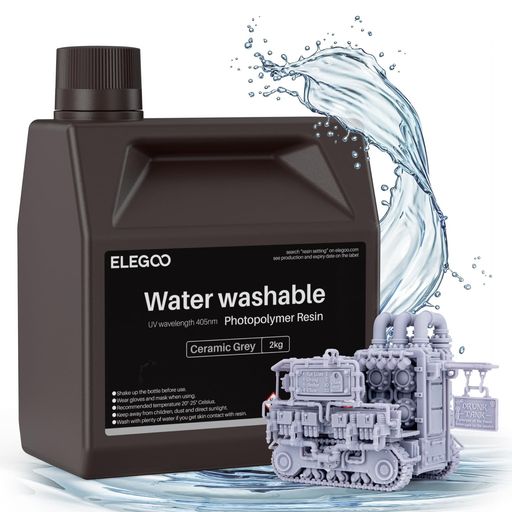 ELEGOO光造形3Dプリンター用UVレジン半透明1000g低収縮高精度光硬化可能樹脂3Dプリンタ向け Amazon.co.jp: ELEGOO 水洗い可能レジン2.0 光造形3Dプリンターレジン 1000g低収縮 高精度 高耐久性 LCD/DLP/SLA 樹脂プリンター用高速硬化フォトポリマー樹脂 395-405nm UV硬化3Dレジン ブラック : 産業・研究開発用品
