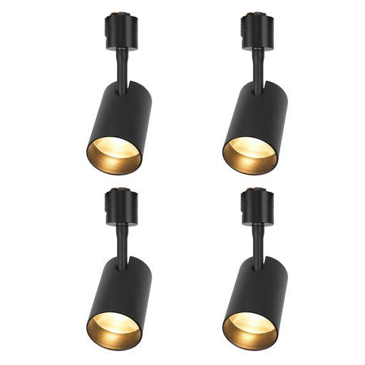 ダクトレール ダクトレール用スポットライト LED一体型照明 4個セット 60W形相当 3000K電球色LED COB10W*4 LED内蔵式 間接照明 ライティングレール用スポットライト 取付簡単 ブラック