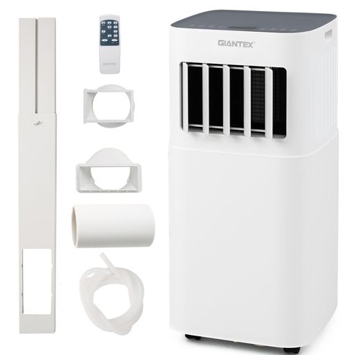GIANTEX スポットクーラー 家庭用 2.0KW 除湿機能30L/日 6畳 8畳 工事不要 ノンドレン式 移動式エアコン 液晶パネル リモコン付き おやすみモード 24Hタイマー チャイルドロック ポータブルクー…