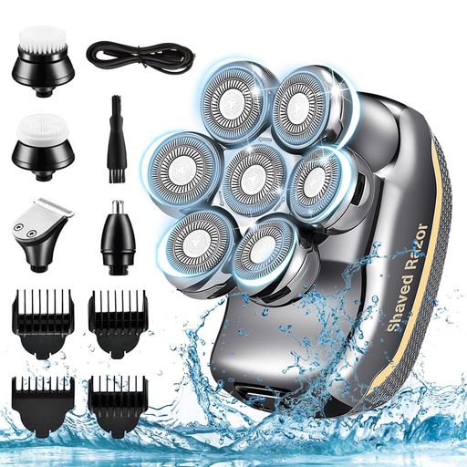 スキンヘッド用シェーバー スキンヘッド シェーバー メンズ 髭剃り 電動シェーバ メンズシェーバー 5IN1 電気シェーバ 男性用 IPX7防水 乾湿両用 回転 ひげそり 電動 鼻毛カッター 男性用 …