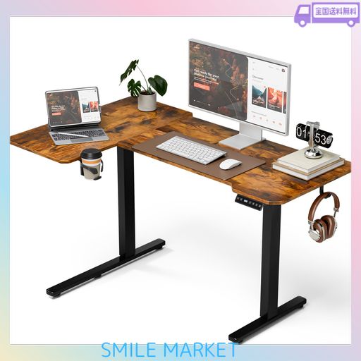 ACROLIX電動 L字昇降式デス ク ゲーミングデスク スタンディングデスク 幅130CM 奥行100CM 高さ調節 メモリ機能 一人暮らし テレワークオフィスワークテーブル テレワーク 在宅ワーク スタン…