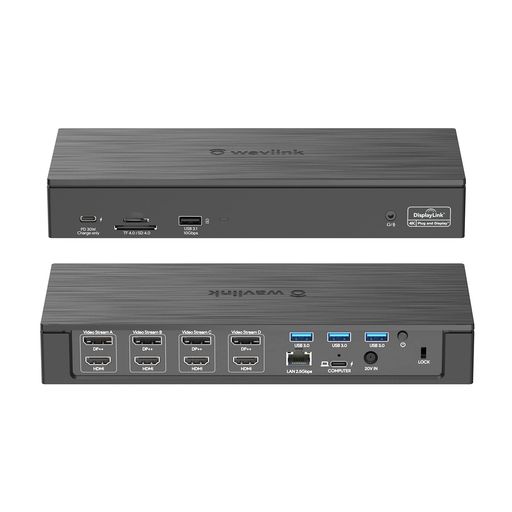 WAVLINK USBC デュアル5Kユニバーサルドッキングステーション USB C PCドック(THUNDERBOLT 3)4XDP、4XHDMI、2.5Gイーサネット、100W PD(ホスト)、3XUSB 3.0 