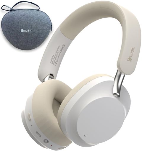 HMUSIC ヘッドホン BLUETOOTH5.3 【日本語音声ガイド搭載】 最大 80 時間再生 有線/無線両用ワイヤレスヘッドセット ハイレゾ対応(AUX接続時) 4 マイク ANC ノイズキャンセリング & ENC 通話イヤホ…