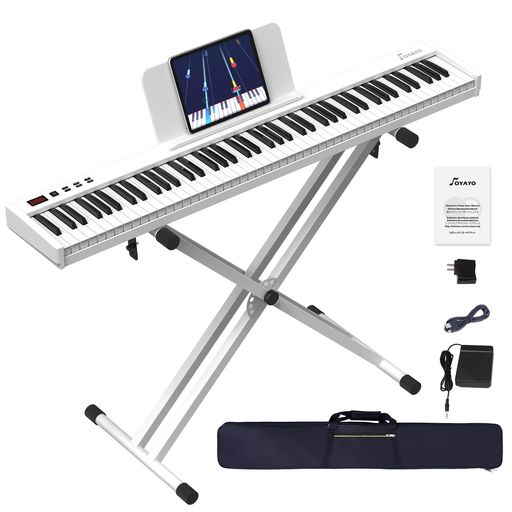 【陰電子洋琴仕かける】OYAYO 88鍵盤楽器 陰電子洋琴 照明ランプ付き添い人 midi相応う パウダーコンパクト 軽さ タッチセンシティブ鍵盤楽器 申し受ける型 未経験者 読み合わせる用 照明ランプ、ホンブルグ帽御徒面子、ペダル、日本語書きあらわす書付き添い人 (…