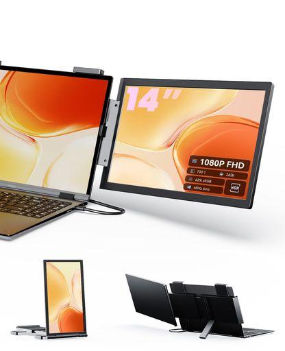 ZOOMEDIN モバイルモニター 14インチシングル画面 ノートPC用 延長モニター 14-16インチ対応 フルHD 1080P IPS パネル デュアルディスプレイ 60-360°回転 画面共有 プレゼン用 ケーブル1本 接続簡単… 13,300円