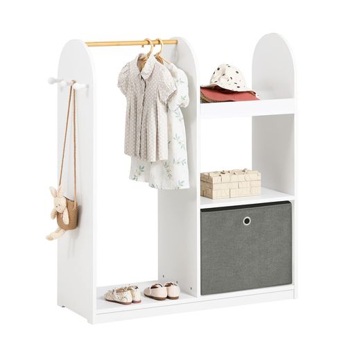 SOBUY キッズハンガーラック ランドセルラック 子ども用シェルフ 洋服ラック 幅97*奥35*高さ108CM 北欧風 ワードローブ 子ども衣類収納 洋服 おもちゃ 収納 ランドセルハンガー キッズハンガ…