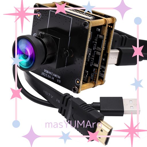 ELP 4K 30FPS HDMI USBカメラ 広角 コンピュータモニター用 同時出力 ミニPCカメラ UVC USB2.0 ライトバーンカメラ 2Xデジタルズームウェブカメラボード H.264 8MP CCTV USBセキュリティカメラ