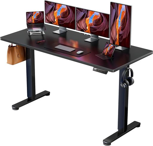 ERGEAR 電動 オフィスワークテーブル 昇降式デスク スタンディングデスク 幅160CM 耐荷重80KG 高さメモリー機能 上下自動昇降 静音 収納フック付き 机 作業机 テレワーク【幅160 X 奥行き70 X 高…