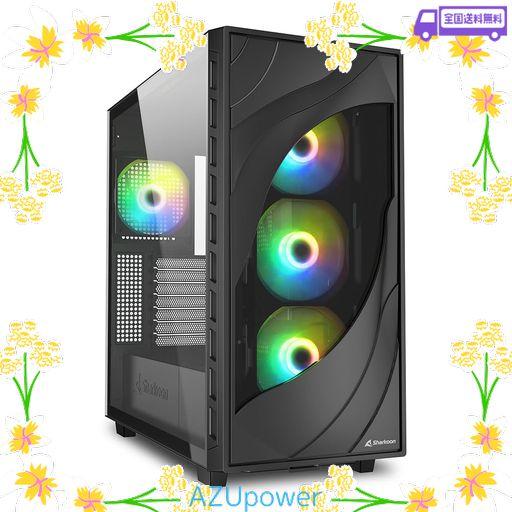 SHARKOON ミドルタワーPCケース REBEL C80G RGB 強化ガラスサイドパネル 120MM ARGBファン4基標準搭載 ATX/MICRO-ATX/MINI-ITX規格マザーボード対応 日本正規代理店品