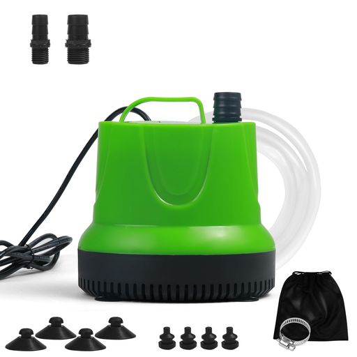 ONLIT 排水ポンプ 底部入水式水中ポンプ 最低水位0.5CM 最大吐出量5000L/H 最大揚程5M 省エネ 低騒音 100V 50/60HZ通用 125W 海水用 清水用 水槽ウォーターポンプ 水族館給水 風呂水ポンプ プール水…