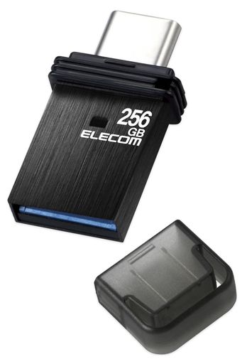 エレコム USBメモリ 256GB USB3.2(GEN1) TYPE-C キャップ式 ブラック MF-CAU32256GBK