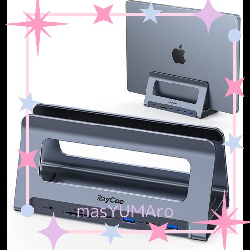 RAYCUE USB-C ドッキングステーション - デュアルモニター MACBOOK PRO/AIR用、USB-C ドック、HDMI、USB 3.0、PD3.0、RJ45、SD/TF、オーディオ付きスタンド