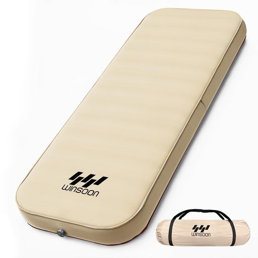 WINSOON インフレーターマット 高反発10CM厚さ 自動膨張 キャンプ マット 200×75CMワイドサイズ ソフト弾性生地 エアーマット 快適 静音 無臭 滑り止め 防水防汚 いんふれーたマット キャンプ…