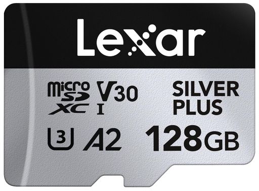 LEXAR SILVER PLUS 128GB MICRO SDカード 最大205MB/S MICROSDXC UHS-Iフラッシュメモリーカード アダプター付き C10 U3 A2 V30対応 フルHD 4K UHD 高速TFカード ドローン