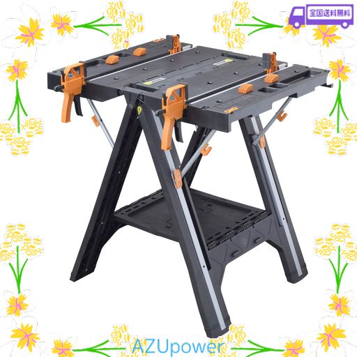 WORX ワークス 折りたたみ 作業台 ワークテーブル PEGASUS ペガサス WX051 クランプドッグ4個 クイッククランプ2個付き グレー 木材