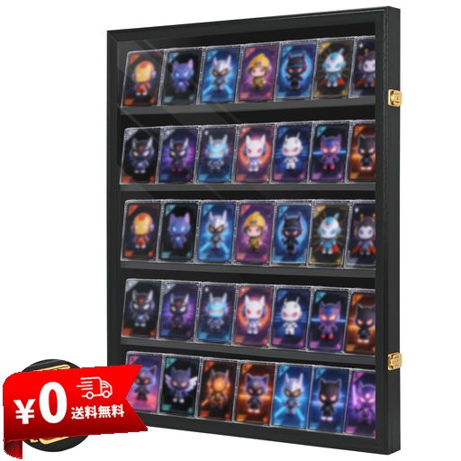 RLOAO トレカ ディスプレイケース PSA 壁掛け 35枚収納可能 アクリル UVカット カードショーケース 大型 展示 高？ 鍵付き