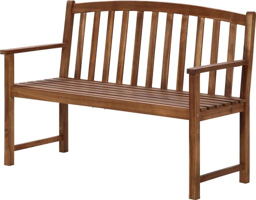 不二貿易 ガーデン ベンチ 長椅子 幅128.4×奥行58.6×高さ90CM ナチュラル 屋外 木製 組立商品 82064