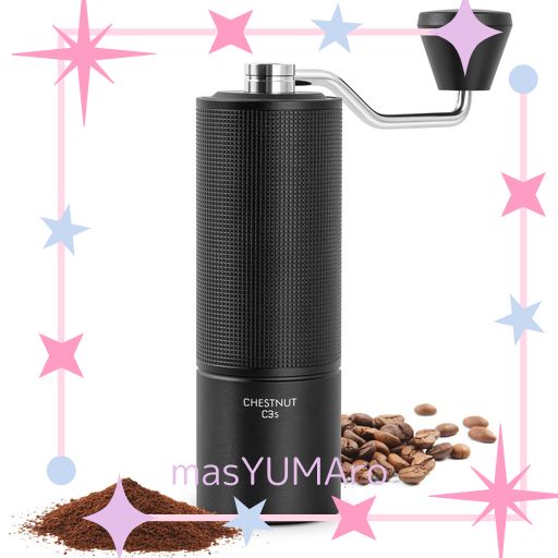 TIMEMORE 新 全金属 コーヒーミル 手動 タイムモア C3S 手挽き コーヒー ミル オールメタル ステンレス臼 段階粗さ調整可能 軽量 省力性 - NEW C3S, ブラック
