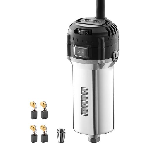 GENMITSU 710W コンパクトルーター 65MM 直径、6 可変速度パームトリマールーター、ER11 コレット &amp; 4 カーボンブラシ付き、CNC マシン用スピンドルモーターアップグレード