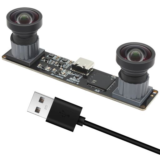 1080P 60FPS USB ステレオ カメラ モジュール 400万画素 3D デュアルレンズ 115°視野角 同期型 ウェブカム VR 視覚分析 顔認証 ウェブカム パソコン PCカメラ ストリーミング USBプラグ&プレイ LINUX