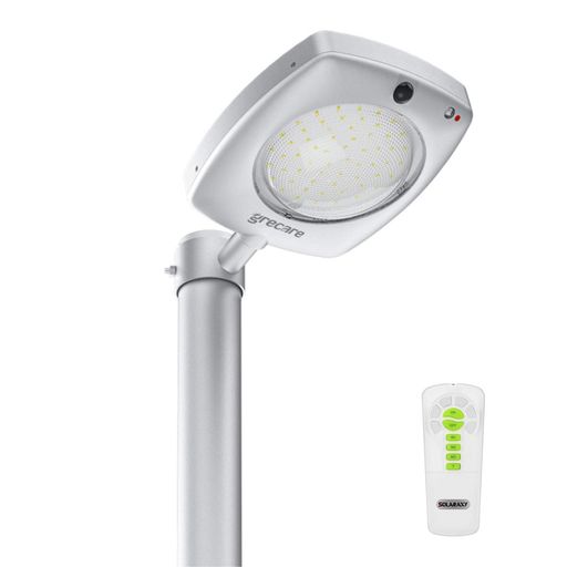 街路灯 ソーラー LEDソーラーライト 18W 約3000LM 100W水銀灯相当 太陽発電 夜間自動点灯 人感センサー IP65防水 耐塩形 配線工事不要 エリア照明器具 屋外 街灯 外灯 庭先 駐車場 防犯灯 工業団…
