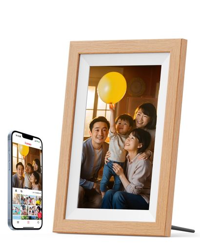 FANGOR デジタルフォトフレーム 木製デザイン WI-FI 10.1インチ 写真/動画/天気予報 IPSタッチスクリーン 1280*800解像度 32GB内蔵 SDカード拡張可 アルバム整理&スライドショー機能 自動回転 FRAMEO…