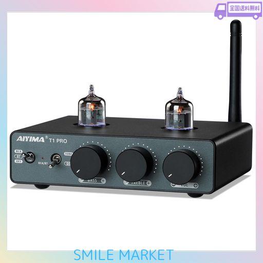 AIYIMA T1PRO JAN5725W TUBE真空管 BLUETOOTH 5.1 プリアンプ トリガー付き QCC3040+NE5532 APTX-HD プリアンプ 高低音制御対応 HIFI ステレオ アクティブスピーカー適用 電源付き