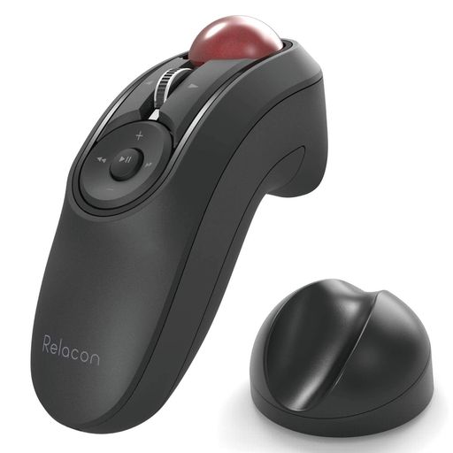 エレコム トラックボールマウス ハンディタイプ RELACON メディアコントロールボタン搭載 スタンド付 静音 BLUETOOTH ブラック M-RT1BRXBK