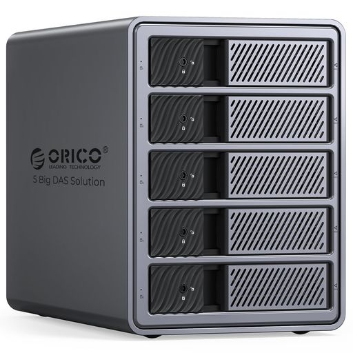 ORICO【RAID機能】HDDケース 5台 22TB*5 USB 3.0接続 8 RAIDモード 3.5インチHDD用 アルミ合金制 HDD 外付けケース プッシュプル取り付け セーフティーロック機能付き 外付けハードディスクケース 9858RU3