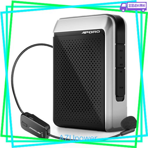 QUIEXACT 拡声器 ワイヤレスマイク スピーカーセット 30W 大音量 BLUETOOTH5.0 小型 UHF アンプ ポータブル拡声器 メガホン 音楽再生 録音再生4000MAH 最大20時間再生 MICROSD対応