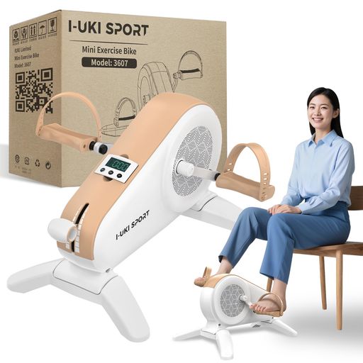 I-UKI SPORT ミニ エアロバイク 足漕ぎタイプ 家庭用 マグネット式 8段階負荷 静音 デスク下使用可能 在宅ワーク・オフィス対応 LCDメーター付き コンパクト 室内有酸素運動 デスク下 コンパ…