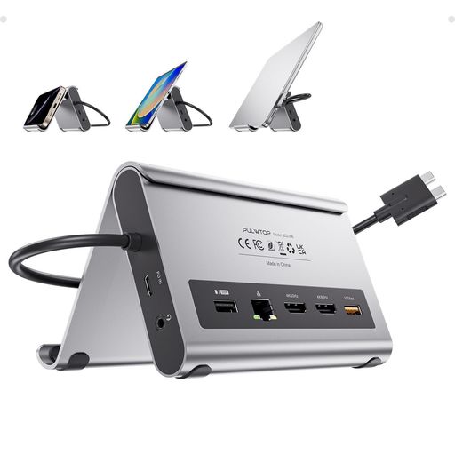 PULWTOP USB C ドッキングステーション デュアル 4K モニター MACBOOK PRO/AIR M3 PRO/M4/M5 用 MACBOOK PRO ドックスタンド デュアルディスプレイ ノートパソコンドッキングステーション HDMI