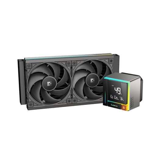 SUDOKOO ENERGLO 240 液体冷却器:データ表示&PWMポンプ搭載 240MM AIO CPUクーラー - INTEL LGA 1851/1700/1200/115X & AMD AM5/AM4対応 2 X 120MM ブラック水冷ユニット