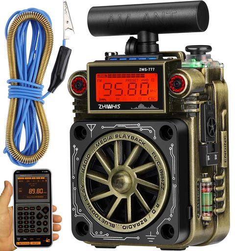 ZHIWHIS BLUETOOTHスピーカー BCLラジオ FM AM SW T型アンテナ付き/SOSアラーム/APPコントロール/重低音/MICROSDカード対応/10時間連続再生/タイマー/USB-C充電式/技適取得済 コンパクト