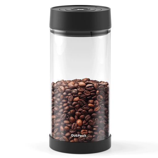 OUTPEAK(アウトピーク) NEO 自動真空コーヒーキャニスター 1.35L 17.5オンスコーヒー豆用 ワンボタン操作 大きな密閉コーヒーキャニスター スクープ付き コーヒー保存容器ガラス (チャンピオ…
