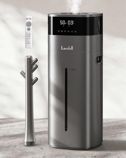 LACIDOLL 加湿器 大容量 スチーム式 ハイブリッド式 加熱式 加湿器 2025 超音波式 20L 業務用 大型 100°C高温除菌 アロマ タワー型 上から給水 6段階加湿量調節 自動湿度調整 連続72時間 静音稼…