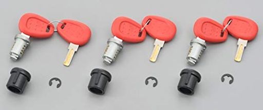 GIVI(ジビ) キーシリンダー スペアキー付き 標準セイムナンバーキー(内溝/黒) 鍵1本で3つを一括管理 Z180 3本セット 15177