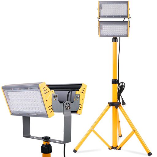 MAGOKORO 投光器 LED 作業灯 50W*2 1000W相当 高輝度 11000LM 三脚スタンド付き ワークライト 昼光色6000K IP66防水防塵160°広角照明 通気フィルタ付き 屋外用 LEDライト 5M電源コード付き 夜間作業