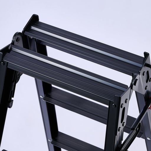長谷川工業(HASEGAWA) BLACK LABEL はしご兼用脚立(ワンタッチバー付) RHB-12A (1.10M) (10917) 4段