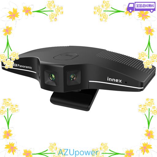 INNEX C831 AI搭載 4K解像度 自動顔追尾オートフレーミング 5倍デジタルズーム180°超広角パノラマWEBカメラ ノイズキャンセリング デュアルマイク内蔵 AI自動フレーミング 自動光補正 ZOOM/SKYPE/…